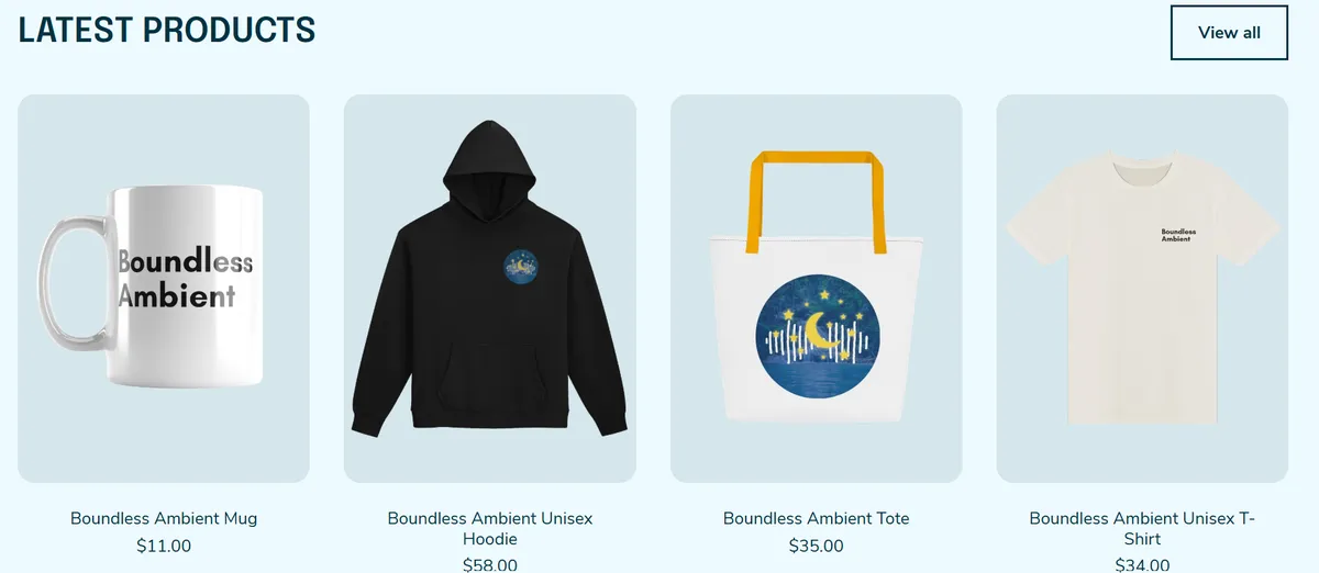 Boundless Ambient’s Shop