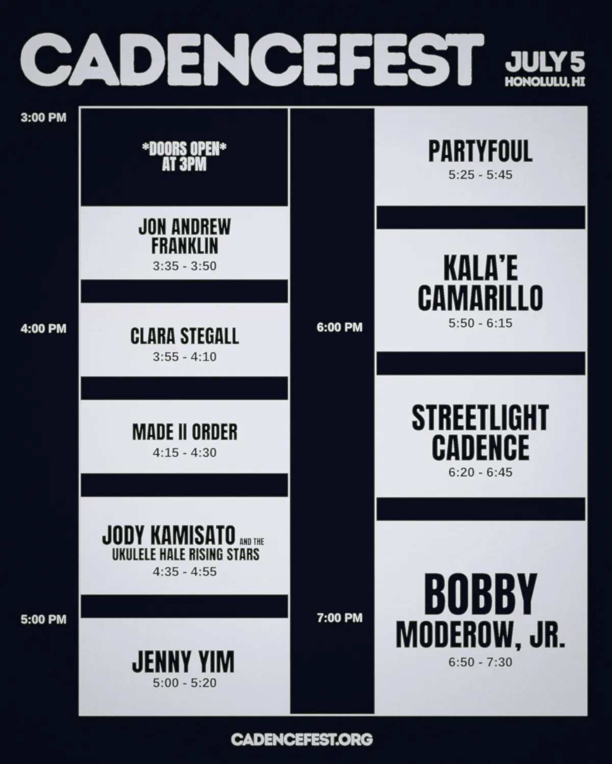 Cadencefest 2026 Lineup