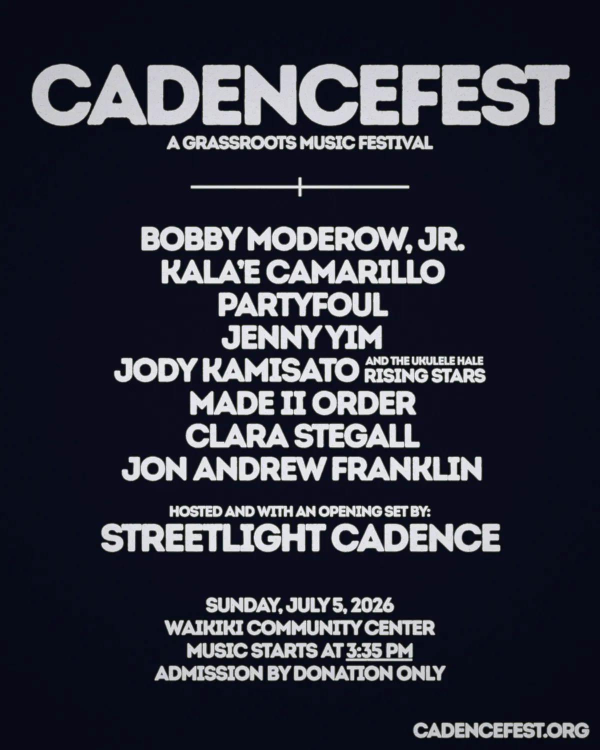 CADENCEFEST 2026 POSTER 4X5
