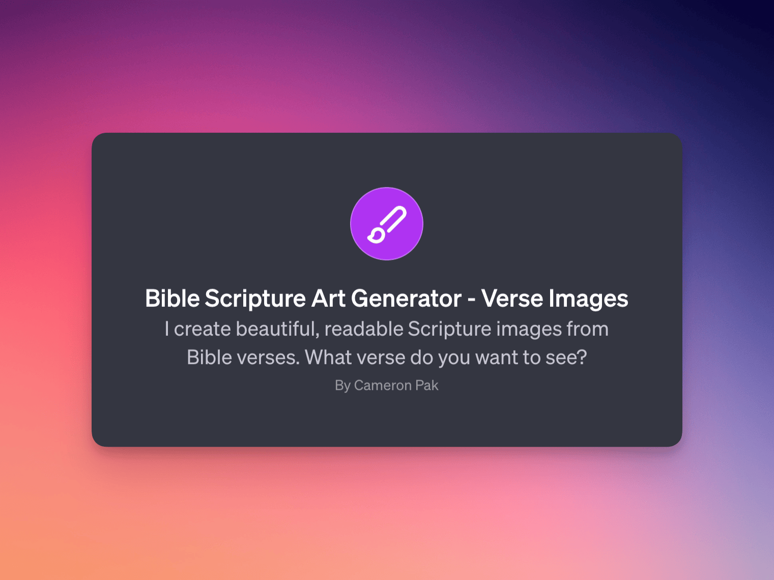 Bible Art Generator