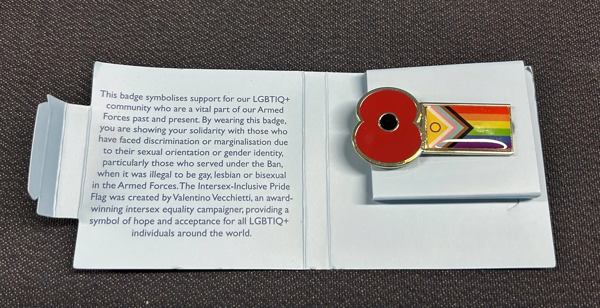 Royal British Legion Pride Poppy Badge open package