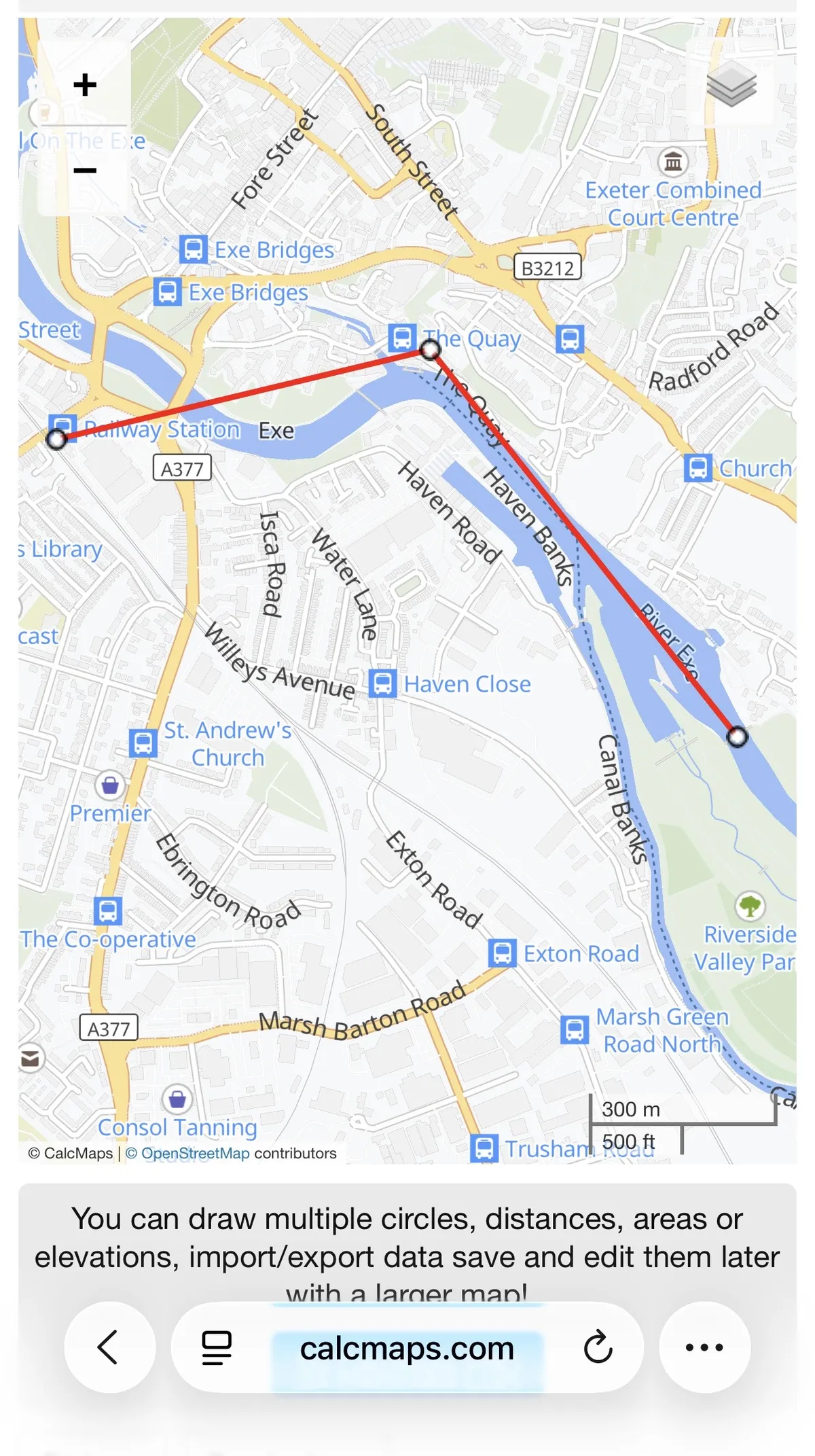 Radio range across Exeter quayside and St Thomas