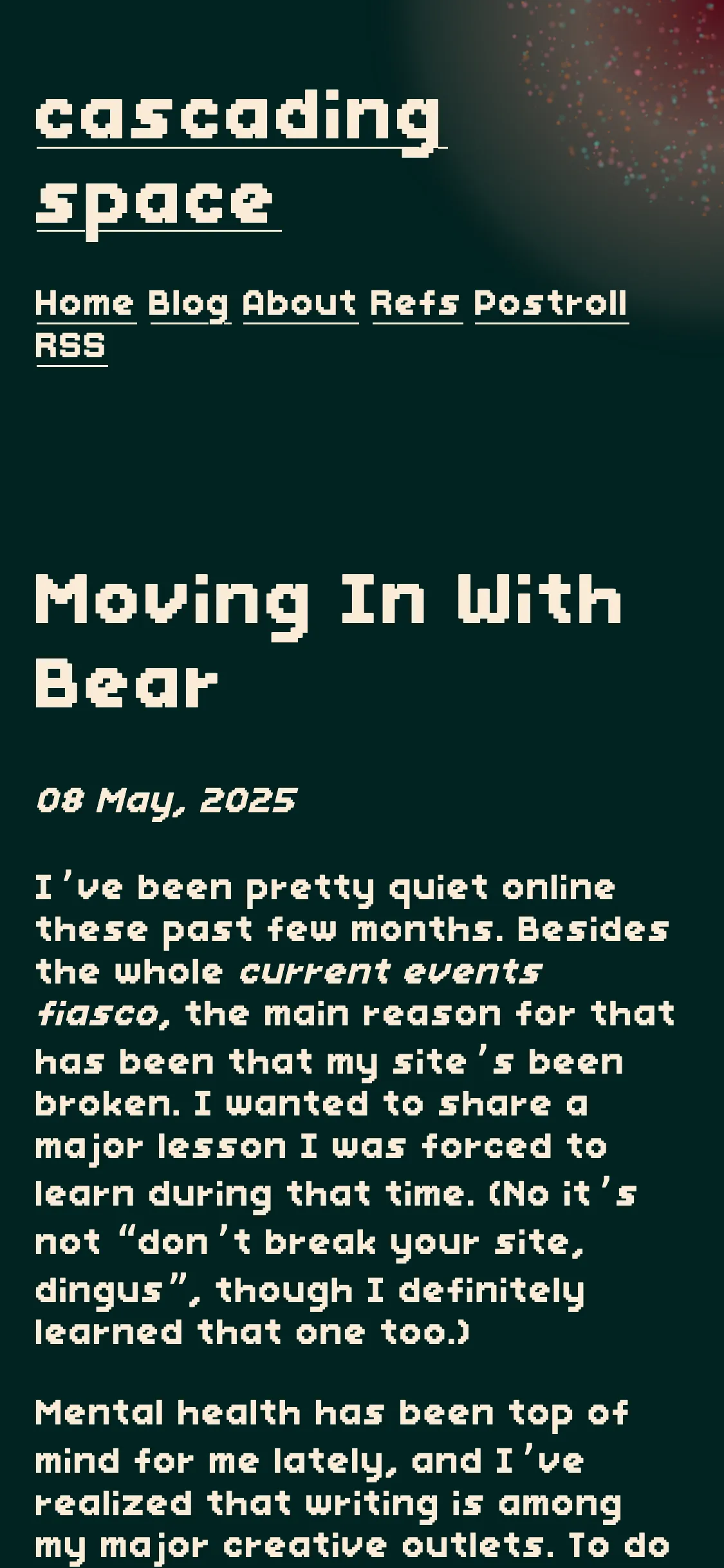 Post page, mobile size