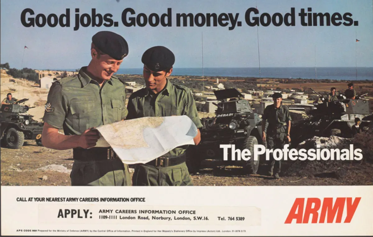 British Army Recruitment Poster from the 1970s