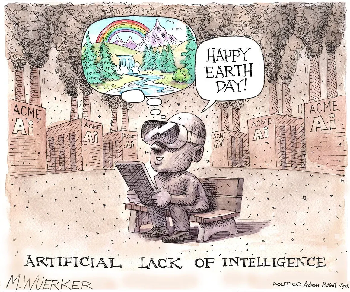 Earth Day - cartoon by M. Wuerker Politico 22 April 2026