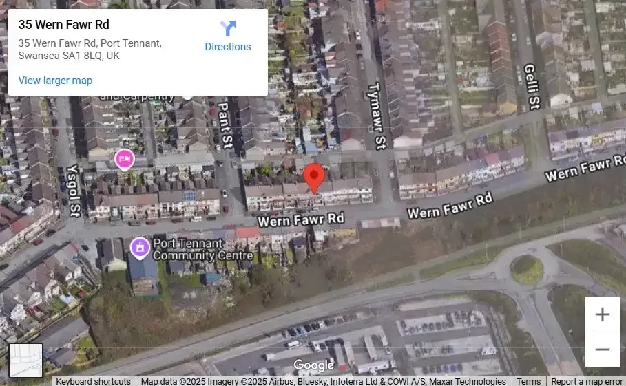 Googlemap Wern Fawr Road Swansea