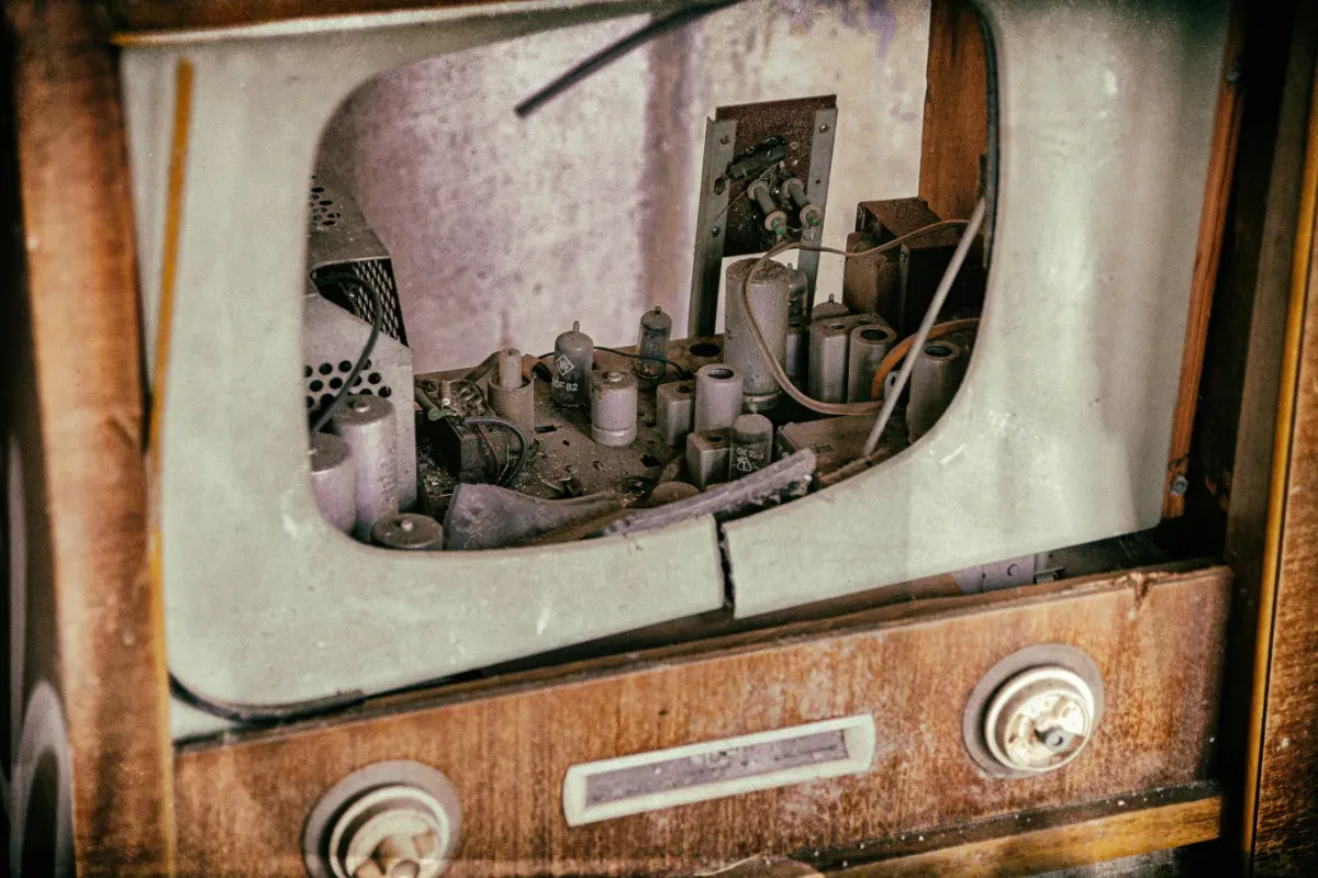 An old broken TV