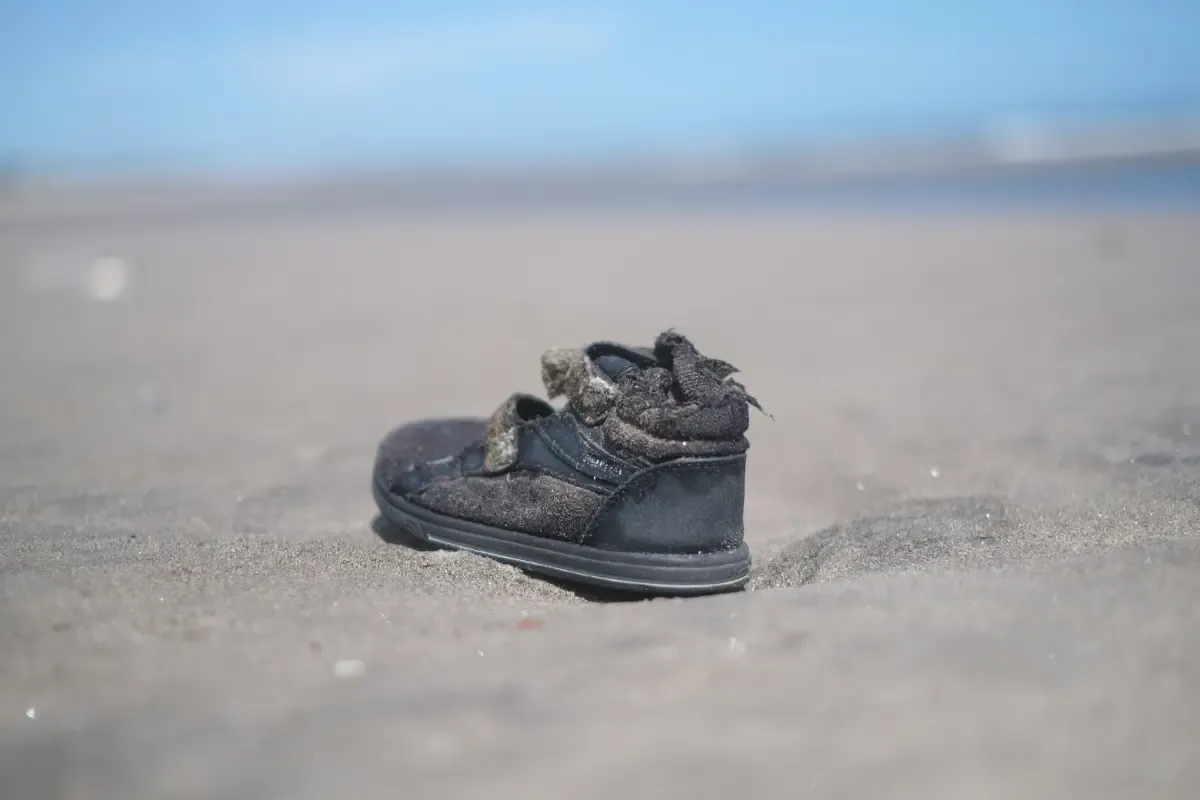 shoe on beach