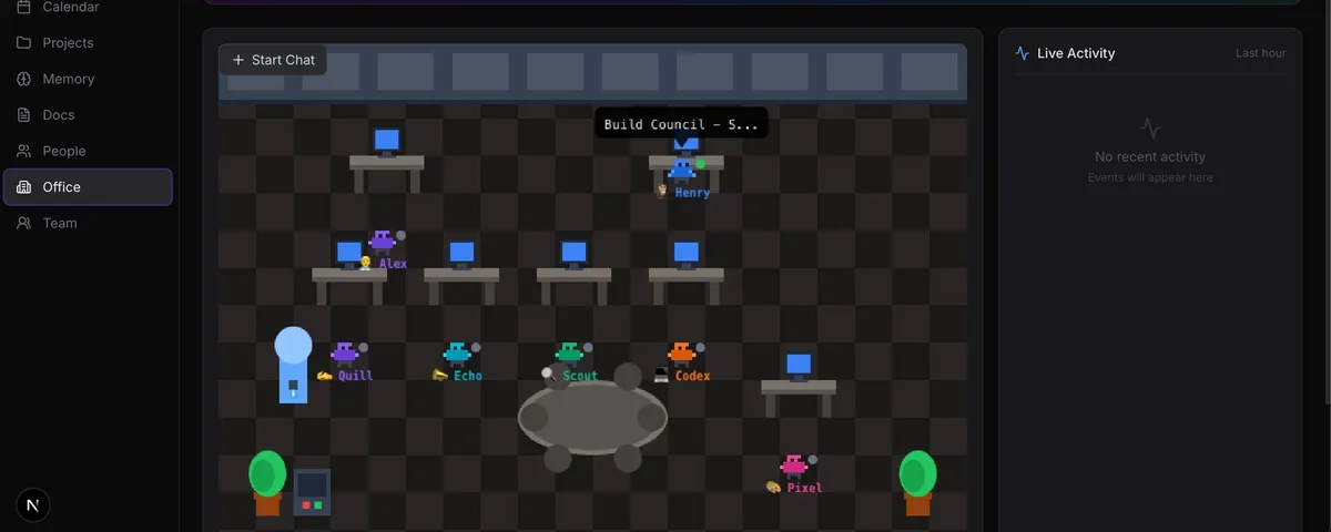 Mission Control 办公室视图