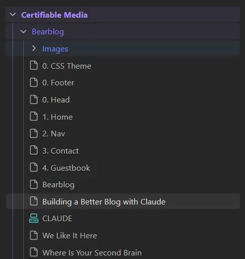 Bear Blog Files and Folders
