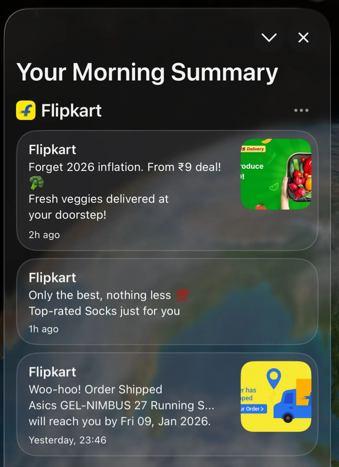 Flipkart notifications