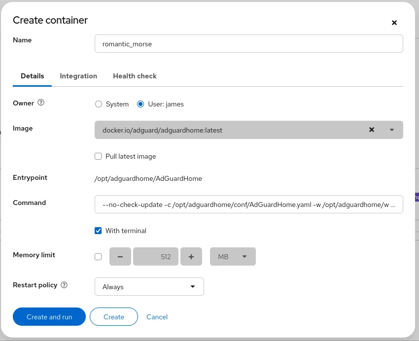 Container First Screen