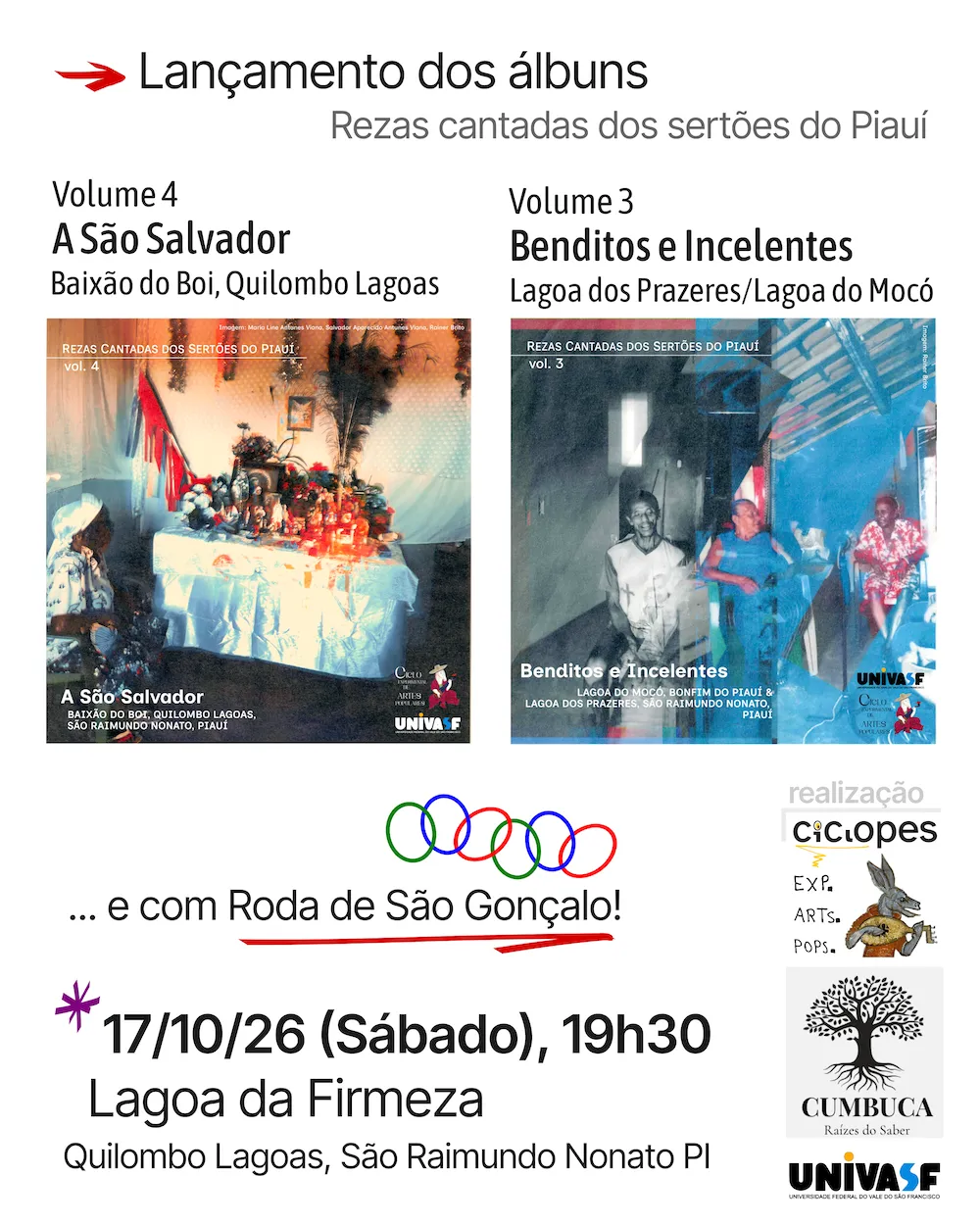 Cartaz de divulgação de lançamento dos álbuns