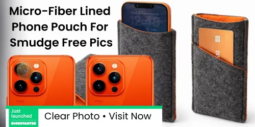 MicroFiber Lined phone pouch for smudge free pics