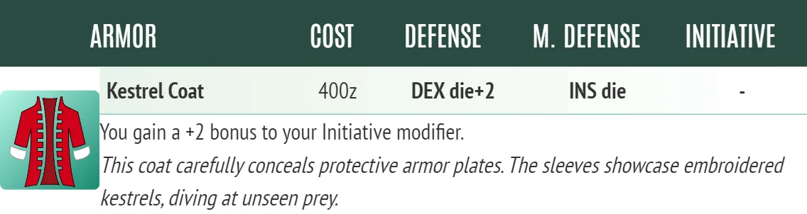 Armor - Kestrel Coat