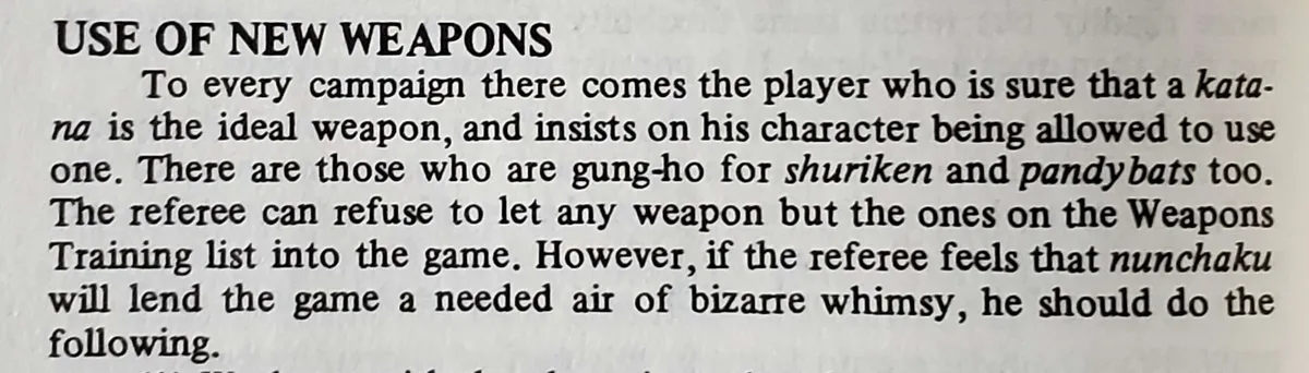 A paragraph from RuneQuest 2e titled 