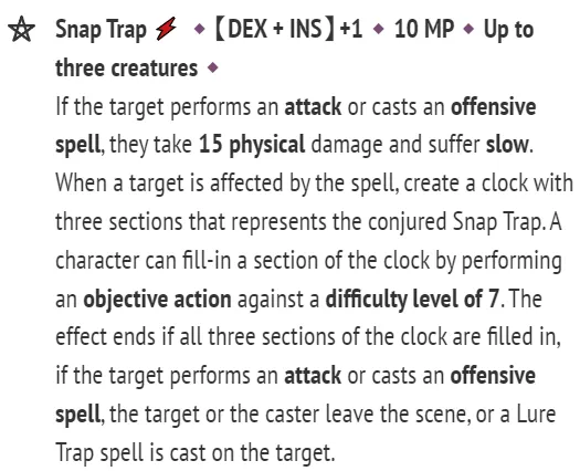 snap trap spell