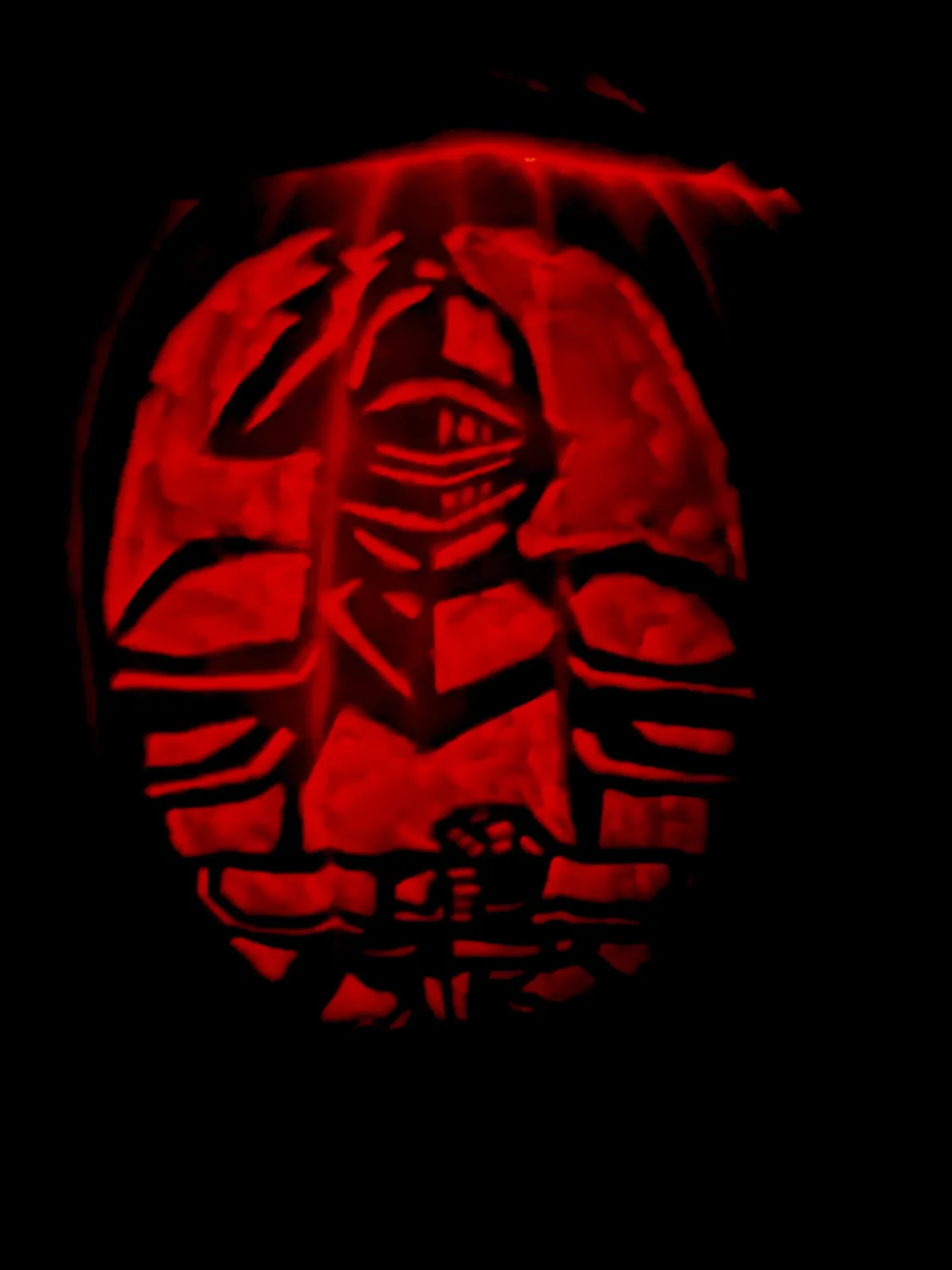 Carved Halloween 2025 Pumpkin with Knight Theme