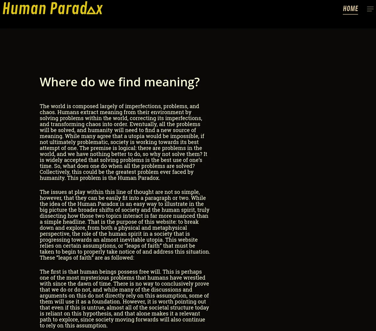 Early humanparadox.org