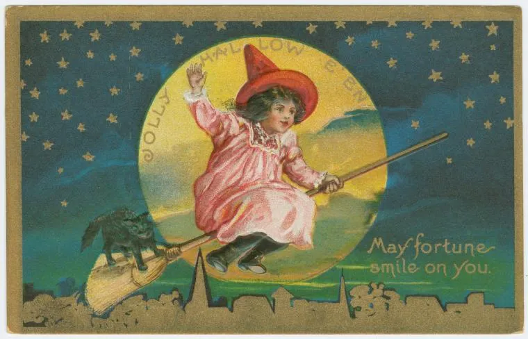 vintage Halloween postcard.