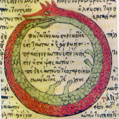 Depiction of an ourobouros