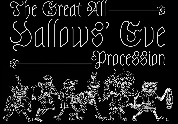 Title card of the Great All Hallows’ Eve Procession.