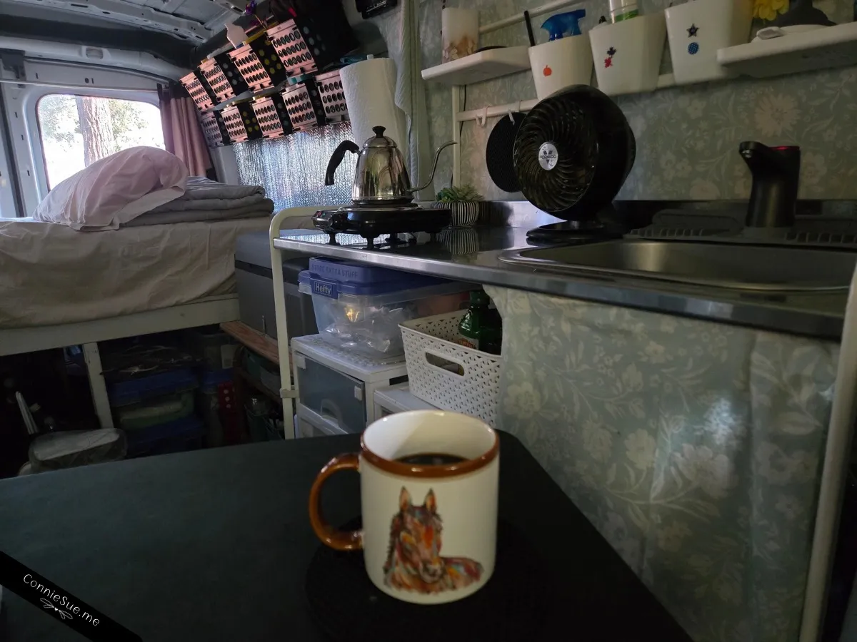 Inside the van 1