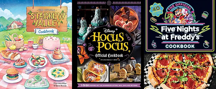 the covers of the aforementioned cookbooks