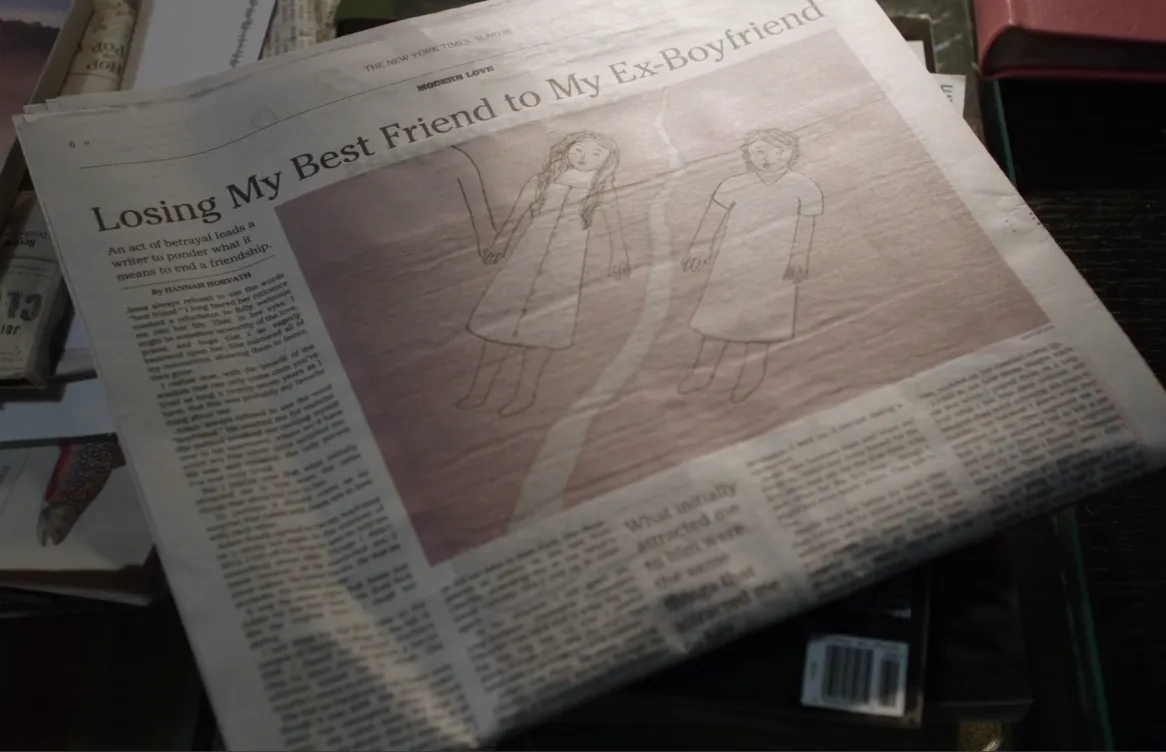 A fictional Modern Love column from the TV show Girls titled: Losing My Best Friend to My Ex-Boyfriend