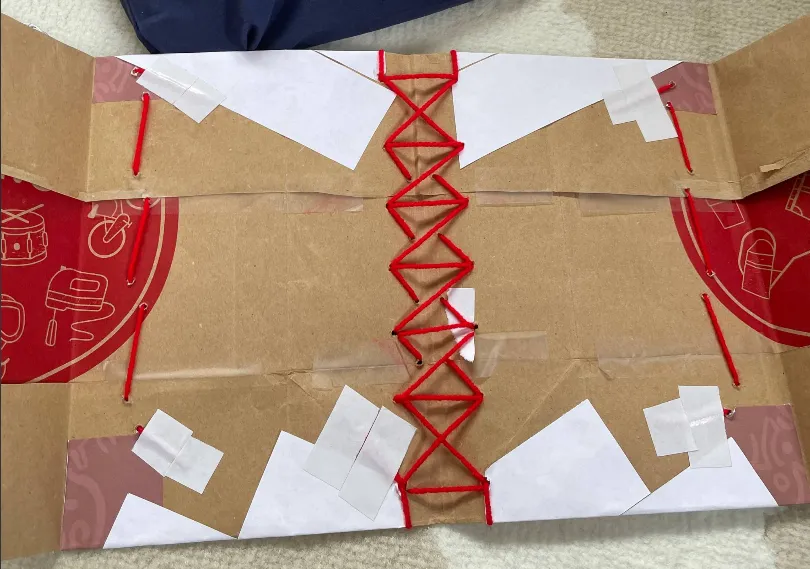 Inside of the diary: part 1 out of 3 of the thread binding