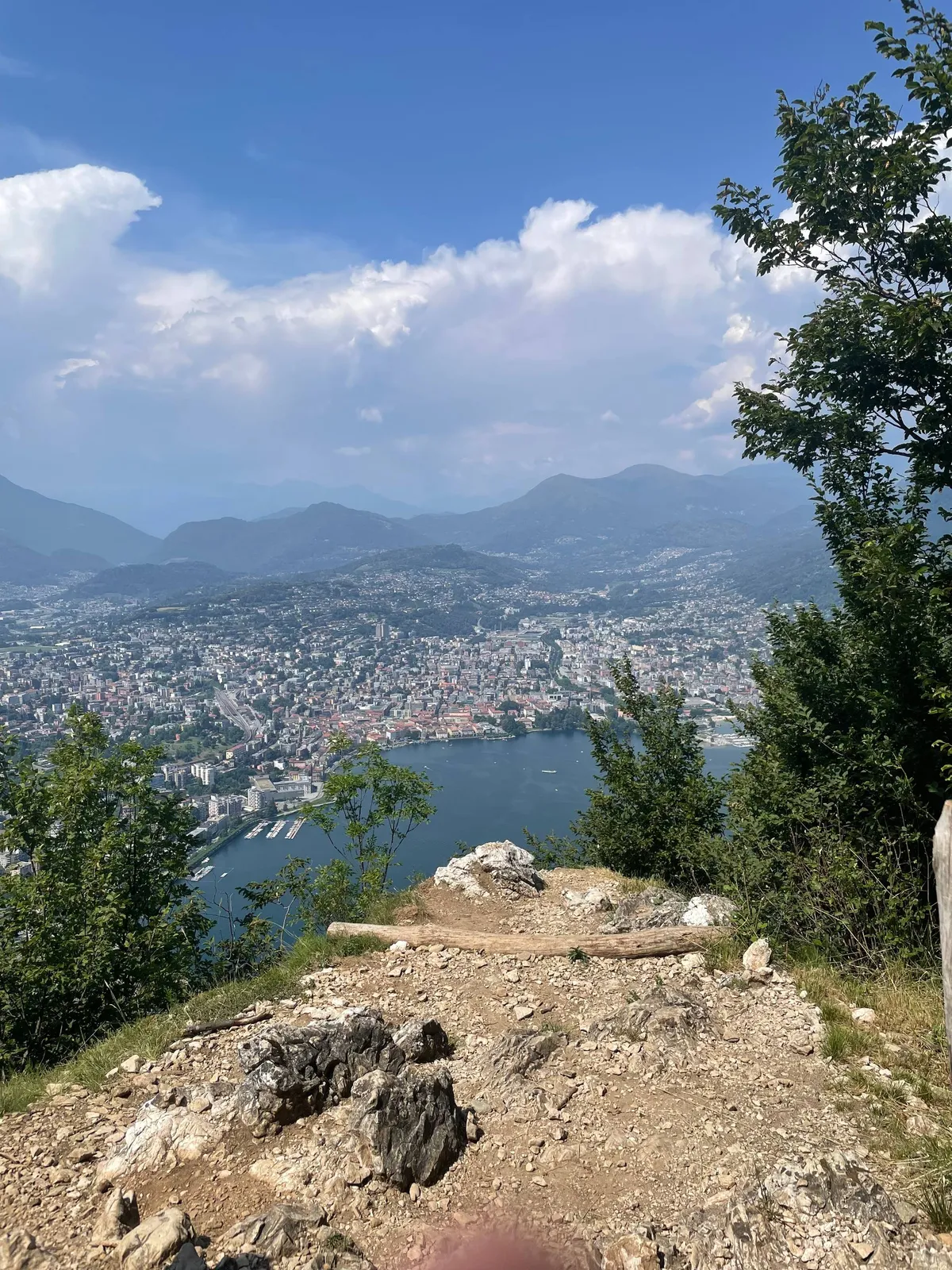 View of the lake below seen from a lookout point