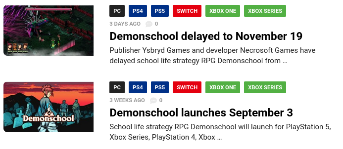 Demonschool headlines