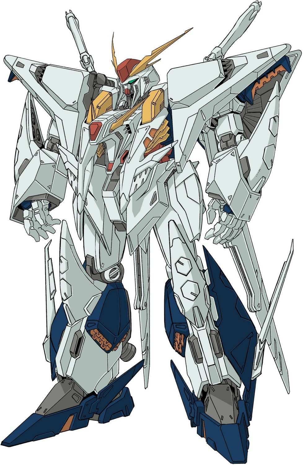 Mechanical design for the RX-104 XI Gundam; an incredibly beefy design with massive shoulders and looks like it would crumble under its own weight