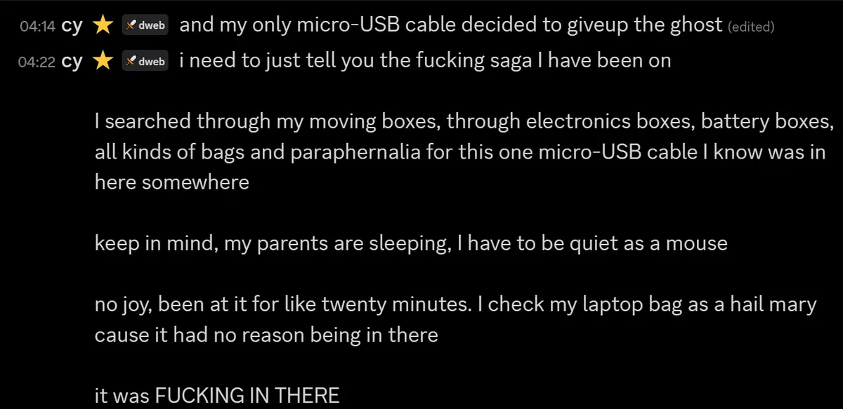 usb cable message