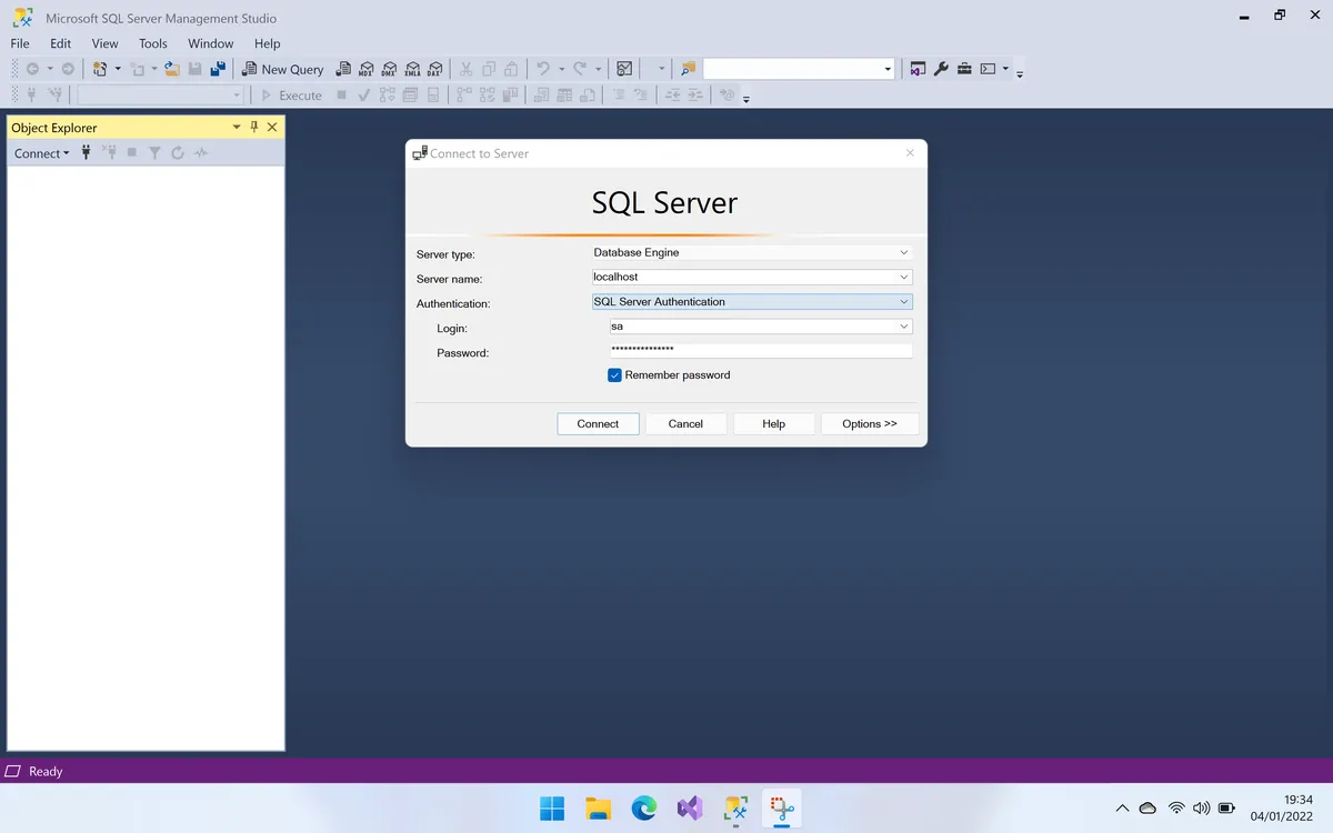 SSMS Login Screen @ 3x