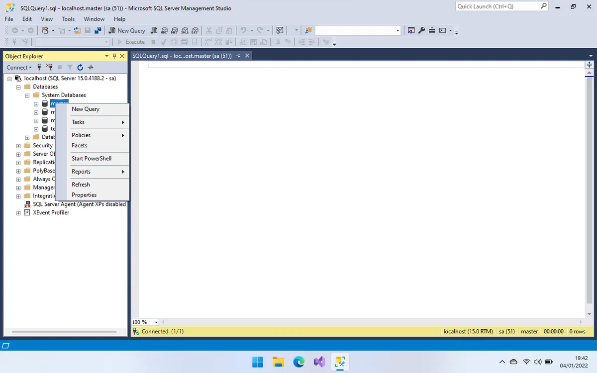 SSMS Context Menu @ 1x