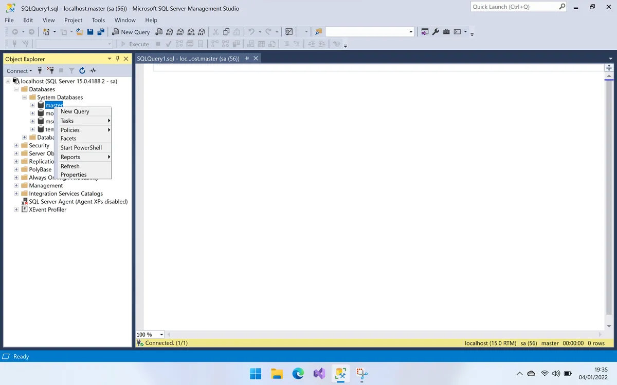 SSMS Context Menu @ 3x
