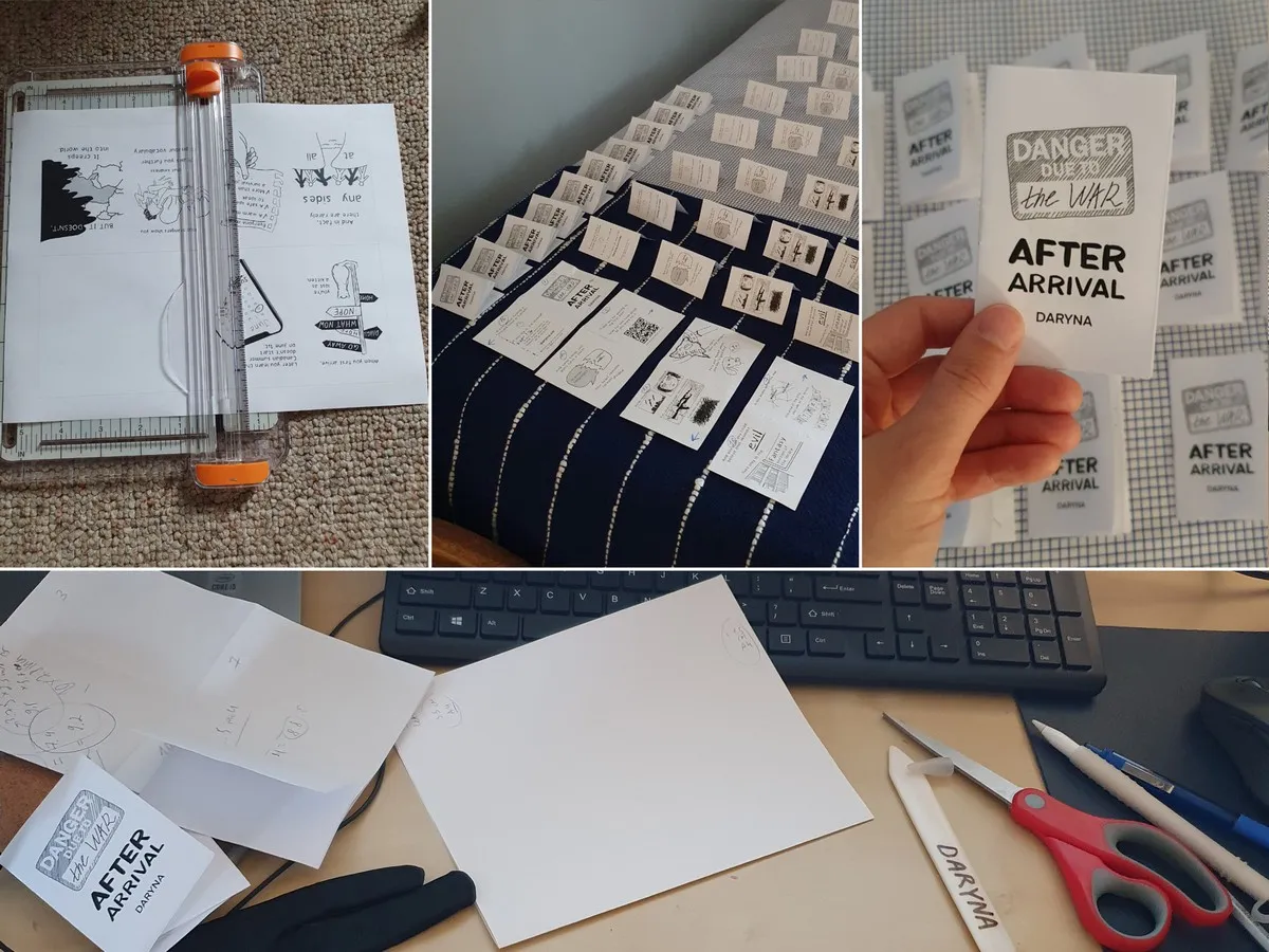 Home printing, cutting and assembling the zine