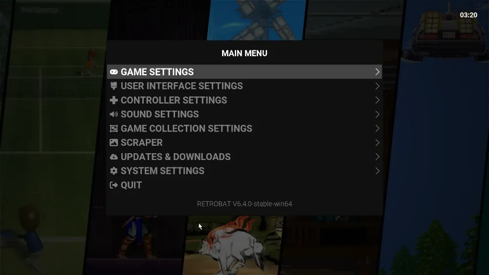 screenshot_retrobat_menu