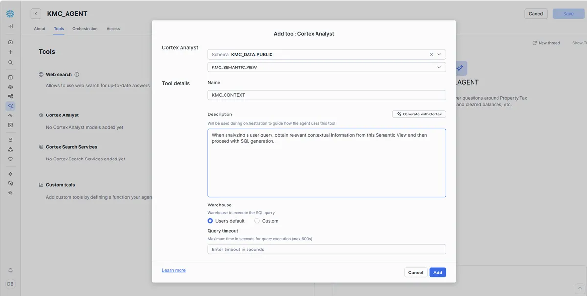 8 - Add Cortex Analyst Tool