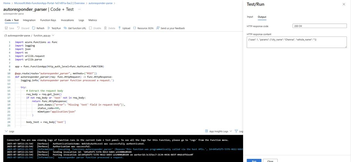 Azure Functions Web Portal