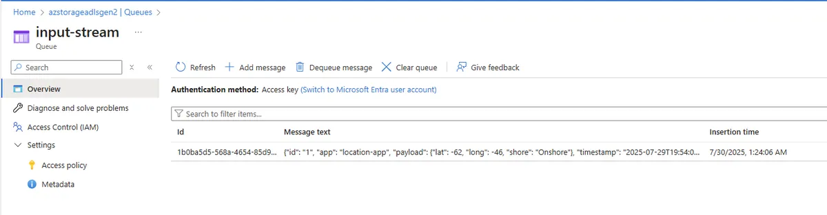 Azure Queue input-stream