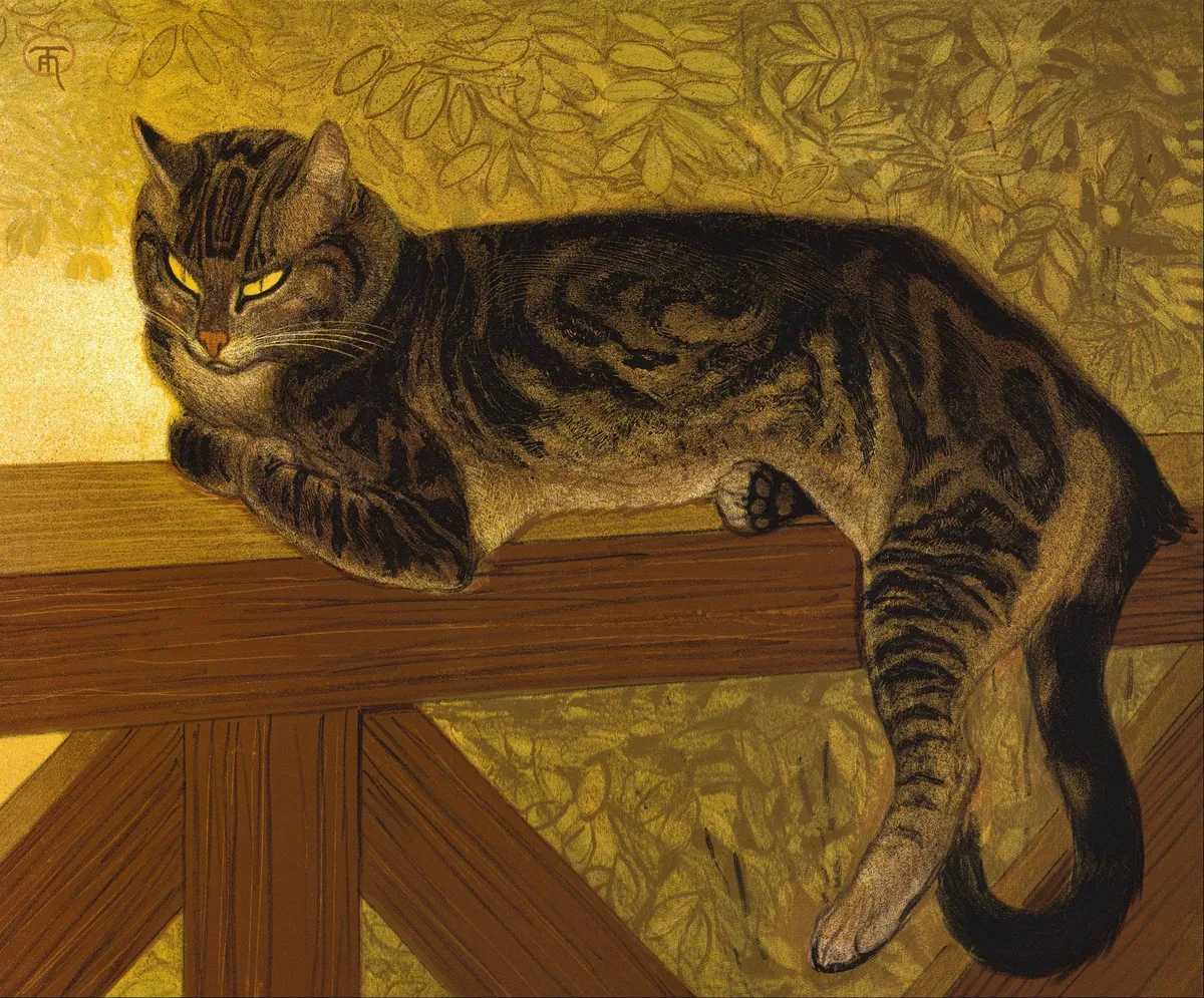 steinlen_verano_gato_sobre_una_balaustrada