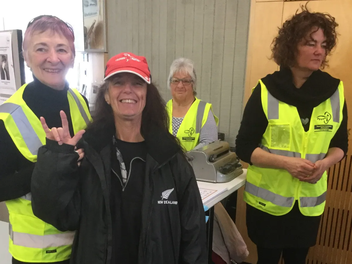 Nelson deafblind network members Jenny, Joan, Caroline and Amanda, June 2018.
