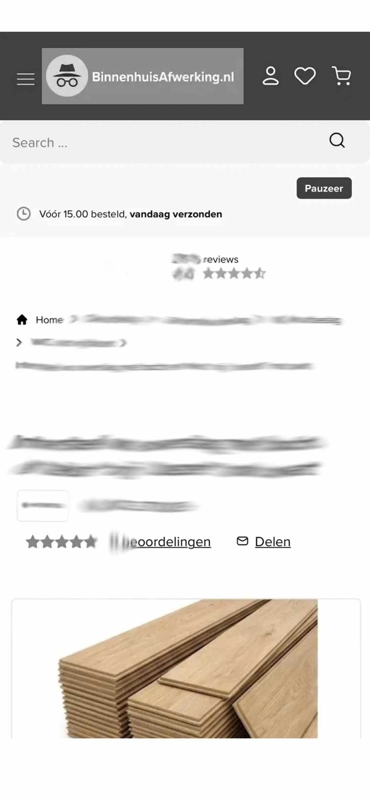 De landingspagina van een inspiratie-advertentie gericht aan bedrijven… komt op een productpagina.