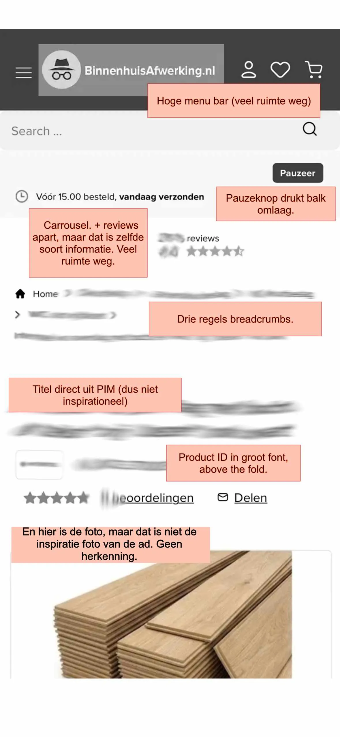 En in ieder geval in mijn YouTube app (op een iPhone 16 Plus) zie ik ‘above the fold’ alleen maar afleiding….