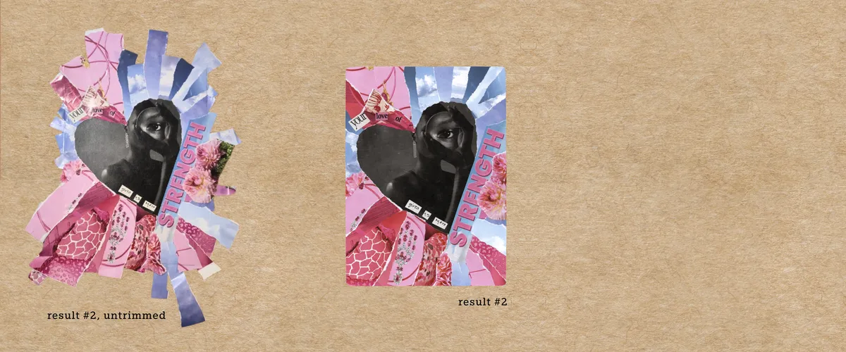 The final results of the two collages are shown.