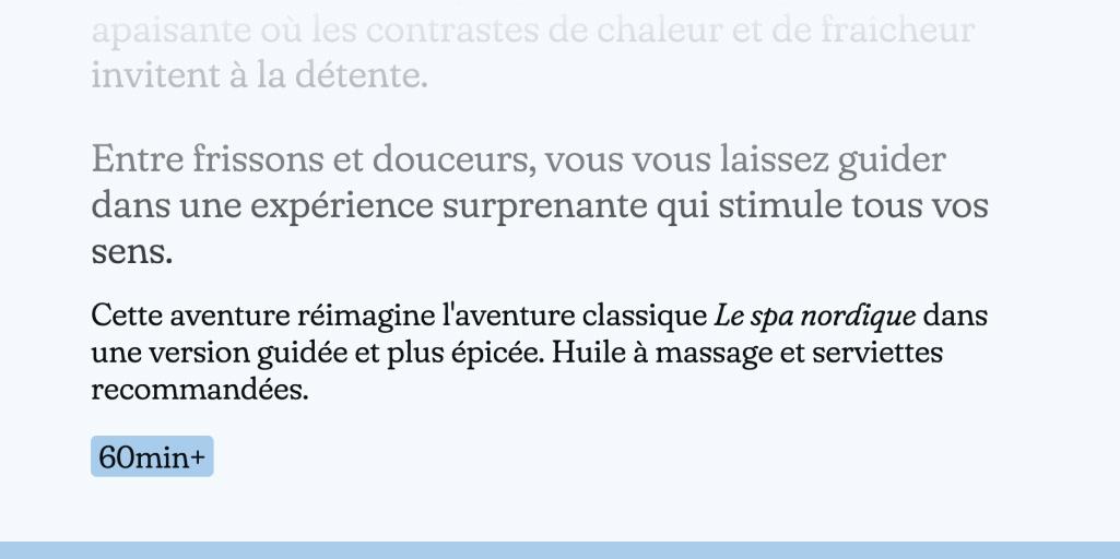 Détails au bas d'une aventure Passeport Plaisir