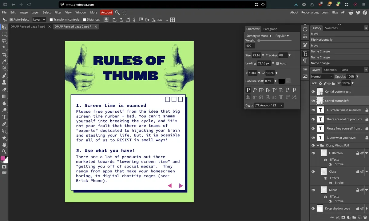 Zine in progress