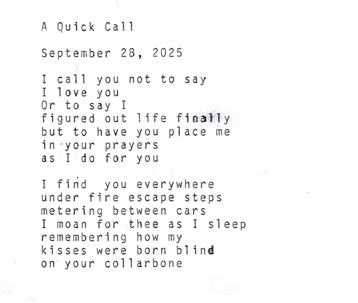 A quick call